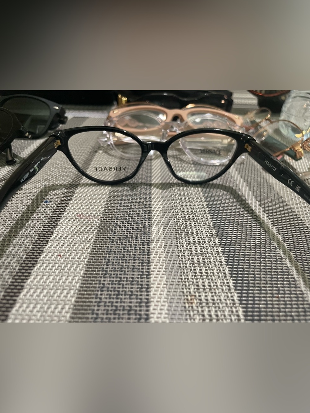 Versace Black Cat-Eye Optical Glasses - Picture 3 of 7